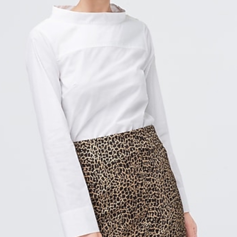 J Crew Funnel Neck Blouse